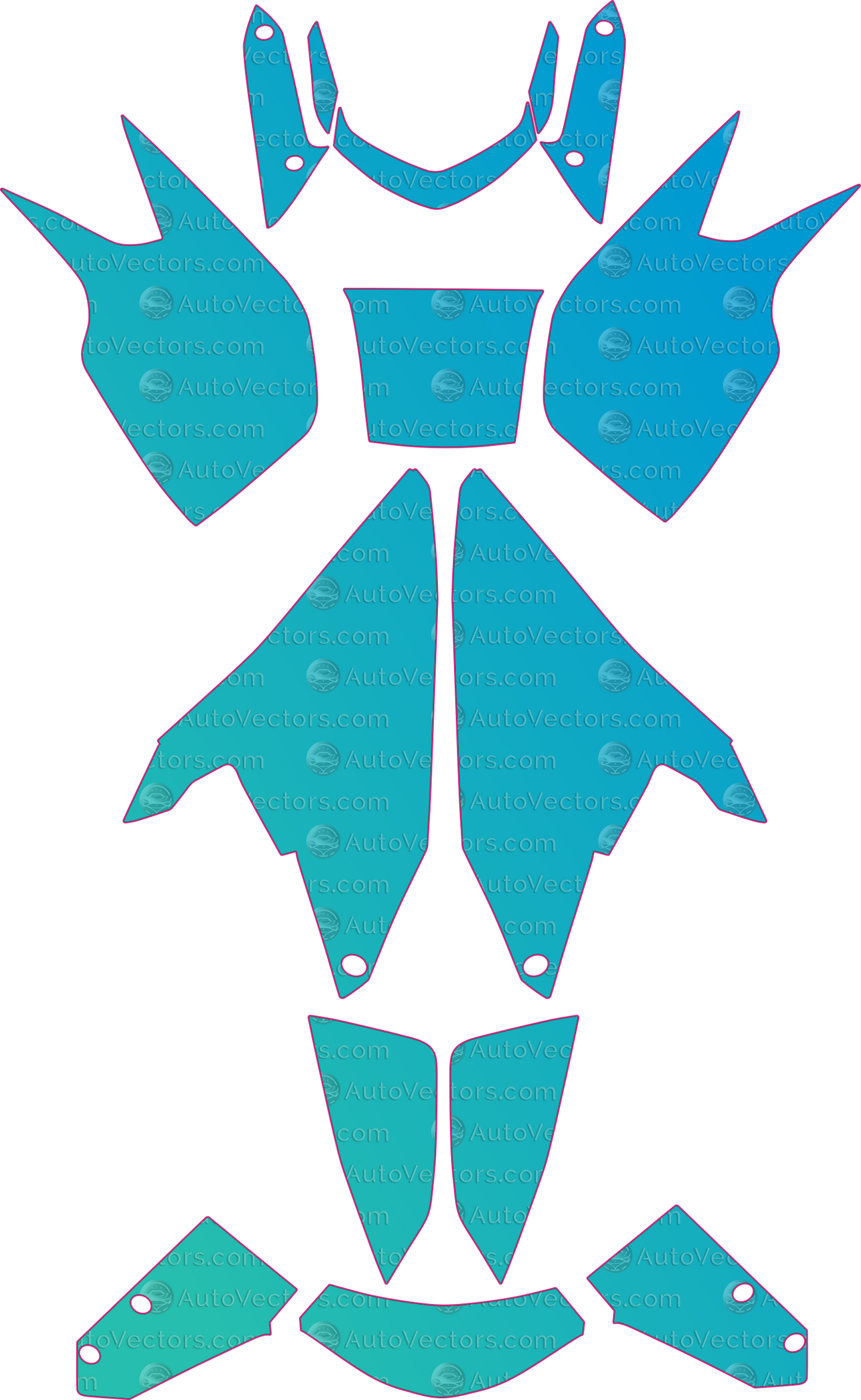 KTM Superduke R (From 2017) Moto Pre-Cut PPF Templates – motorcycle pre-cut PPF pattern templates, digital download vector files (CDR, AI, PDF, DXF, SVG)