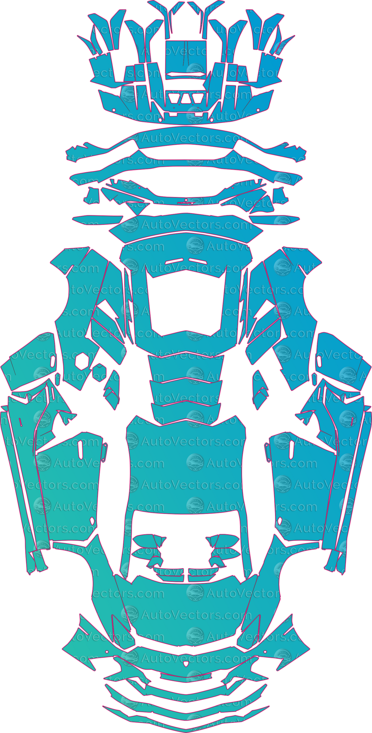 Lamborghini Aventador Ultimae (From 2022) Coupe – pre-cut PPF pattern templates, instant digital download vector cut files (CDR, AI, PDF, SVG)
