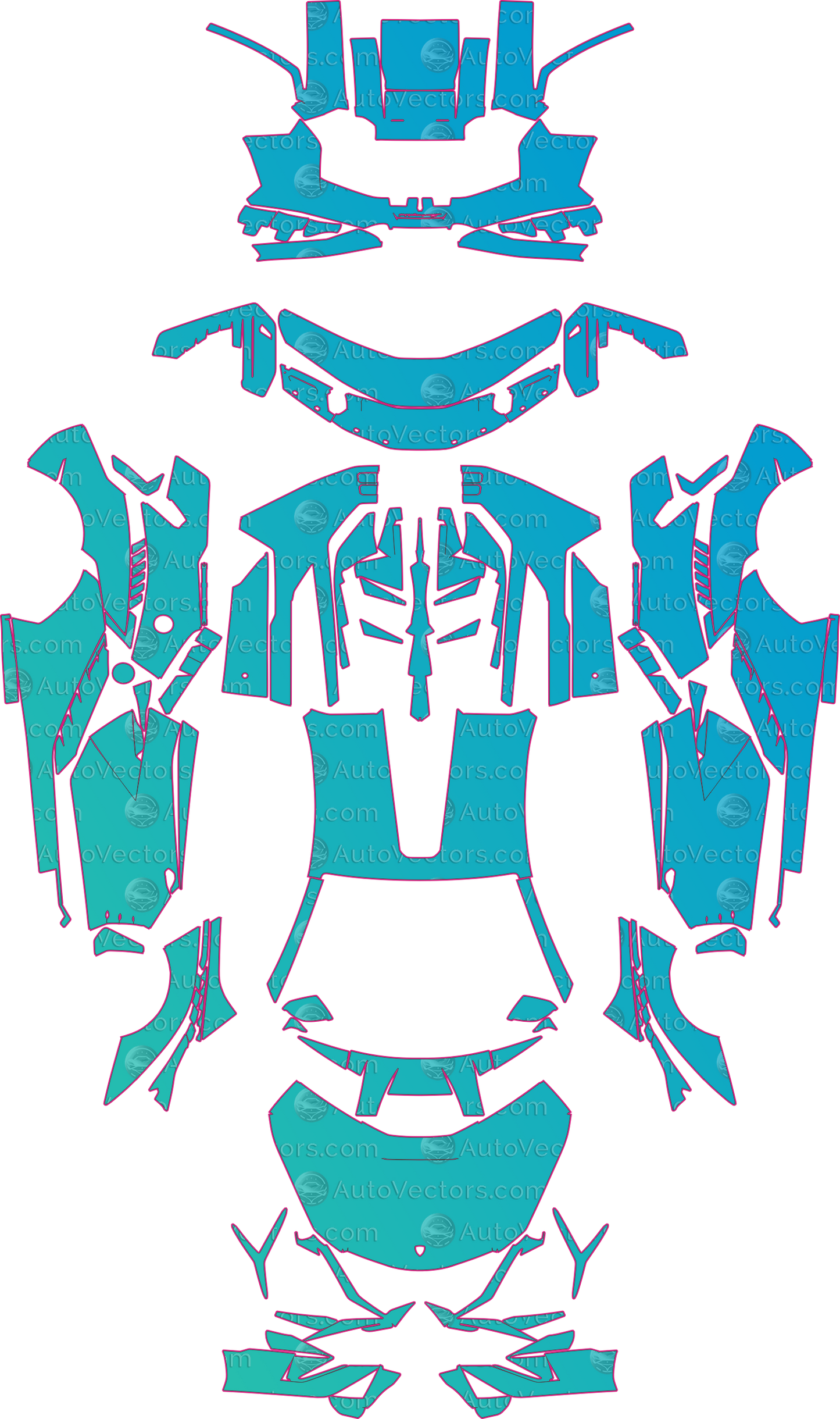 Lamborghini Sian (From 2021) Coupe – pre-cut PPF pattern templates, instant digital download vector cut files (CDR, AI, PDF, SVG)