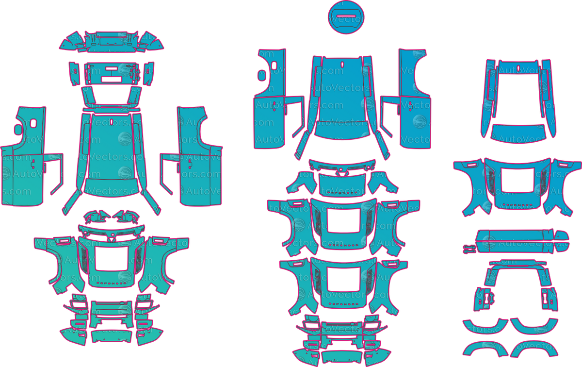 Land Rover Defender 90 L663 X-Dynamic (From 2026) SUV – pre-cut PPF pattern templates, instant digital download vector cut files (CDR, AI, PDF, SVG)