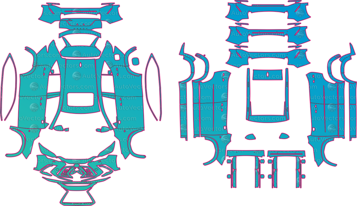 Lexus NX F Sport (From 2022) SUV pre-cut PPF pattern layout