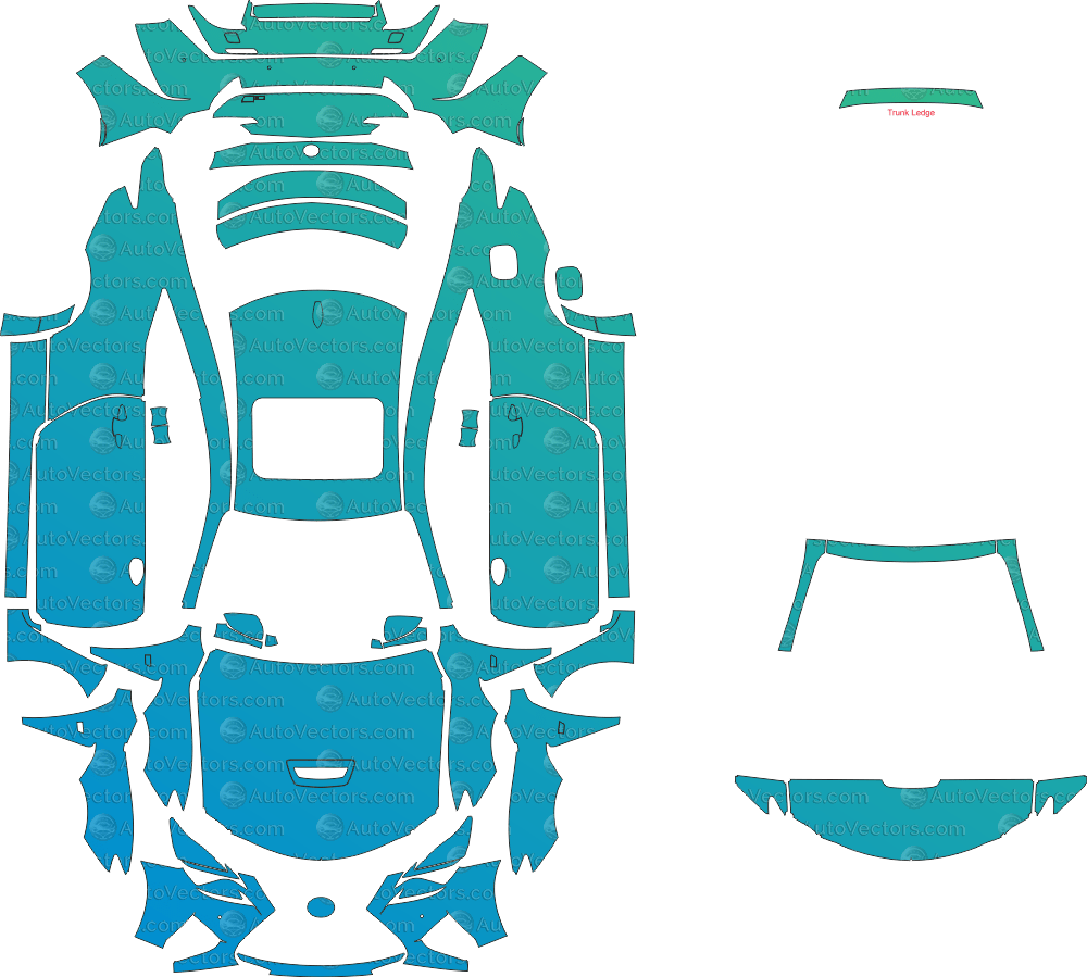 Lexus RC F (2015–2019) Coupe pre-cut PPF vector template download