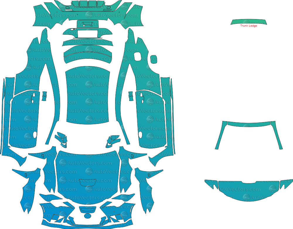 Lexus RC F Base Track Edition (From 2020) Coupe pre-cut PPF vector template download