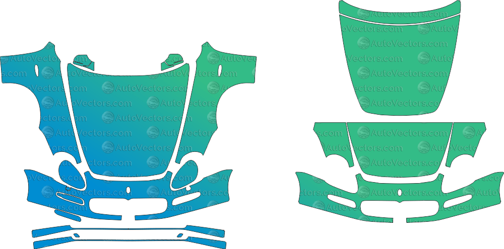 Maserati 4200 Spyder, Coupe (2002–2006) pre-cut PPF vector template downloadad