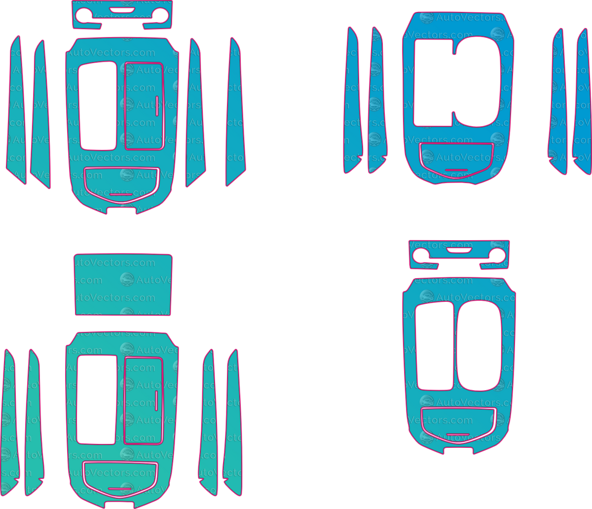 Maserati Ghibli M157 Base (From 2014) Interior – interior pre-cut PPF pattern templates, instant digital download vector cut files (CDR, AI, PDF, SVG)