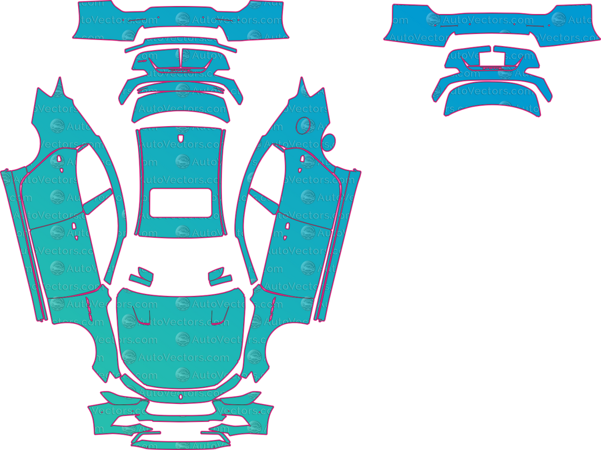 Maserati Ghibli Trofeo (From 2022) Sedan – pre-cut PPF pattern templates, instant digital download vector cut files (CDR, AI, PDF, SVG)