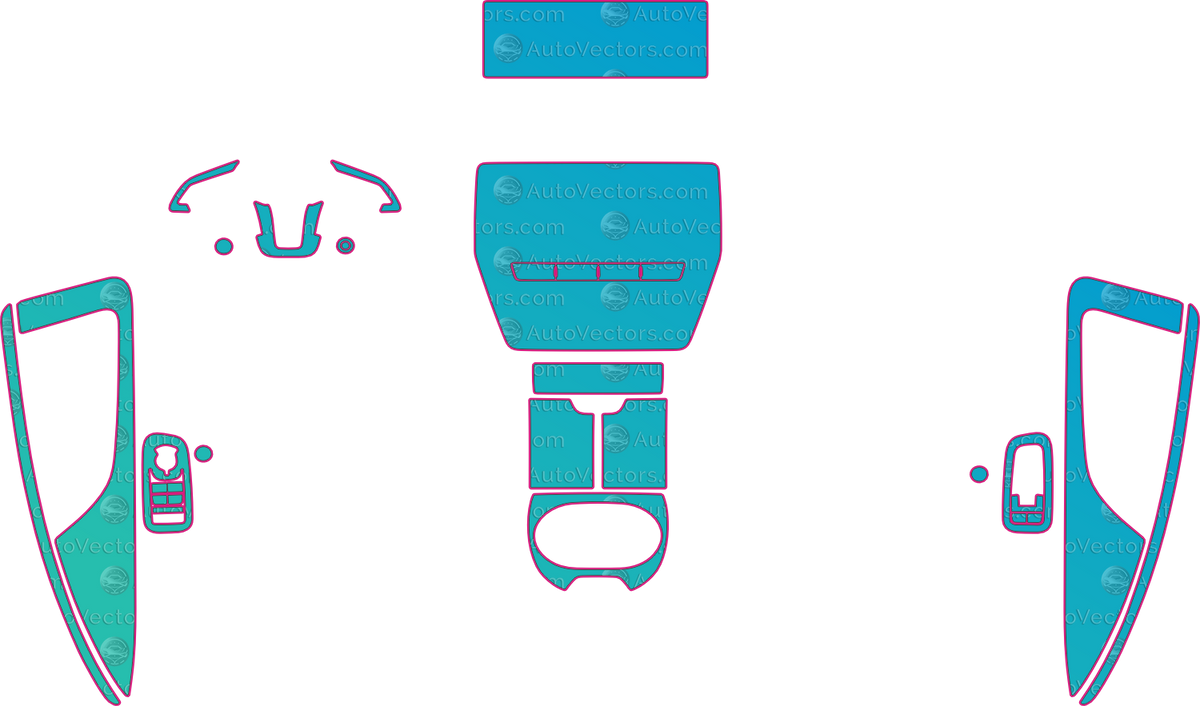 Maserati GranTurismo M145 Base (From 2021) Interior – interior pre-cut PPF pattern templates, instant digital download vector cut files (CDR, AI, PDF, SVG)
