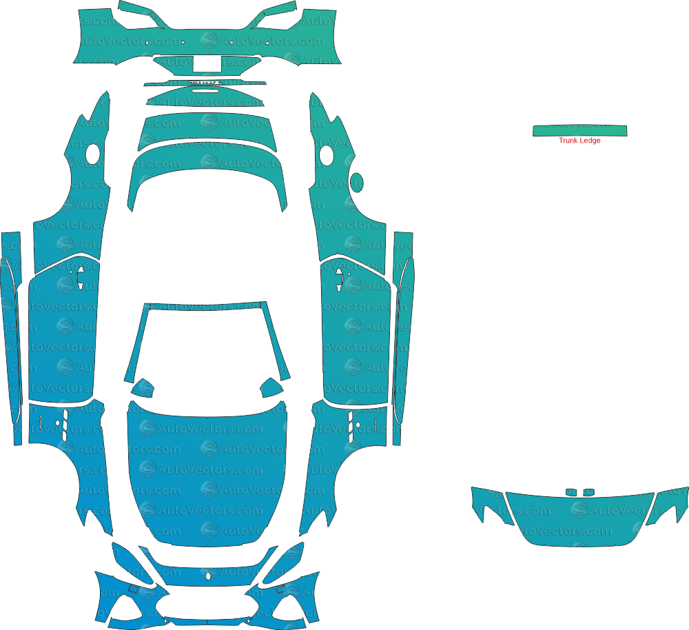 Maserati GranTurismo Sport (From 2018) Convertible pre-cut PPF vector template download