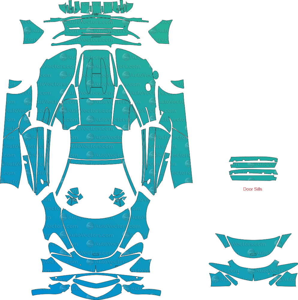 McLaren 570S (From 2016) Coupe pre-cut PPF vector template download