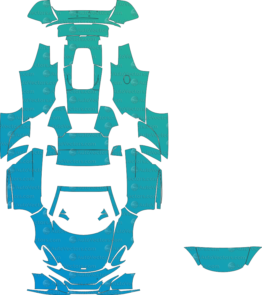 McLaren 650S Spider (From 2014) pre-cut PPF vector template download