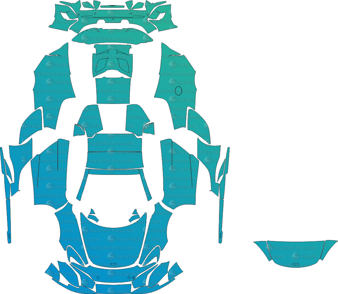 McLaren 675LT Spider (From 2016) Convertible pre-cut PPF vector template download