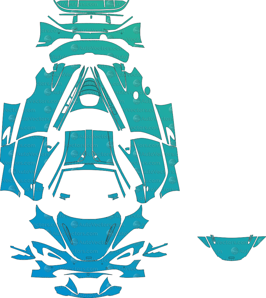 McLaren 720S (From 2017) Coupe pre-cut PPF vector template download