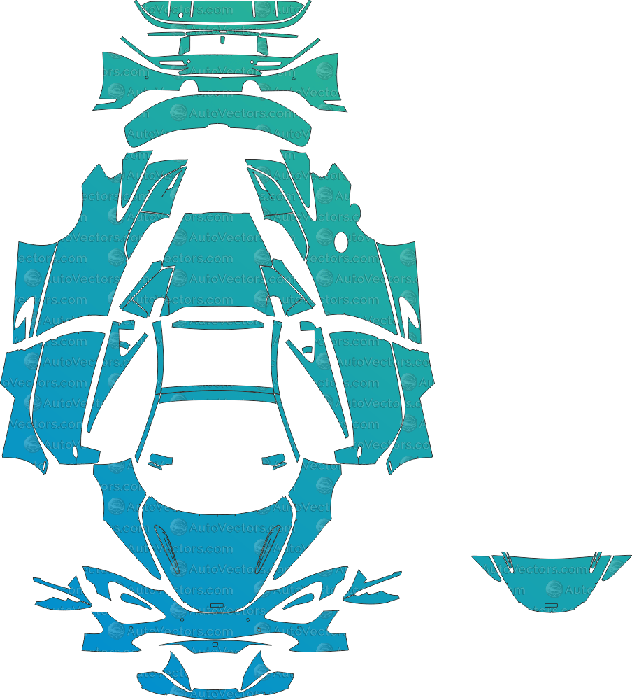 McLaren 720S Spider (From 2018) Convertible pre-cut PPF vector template download