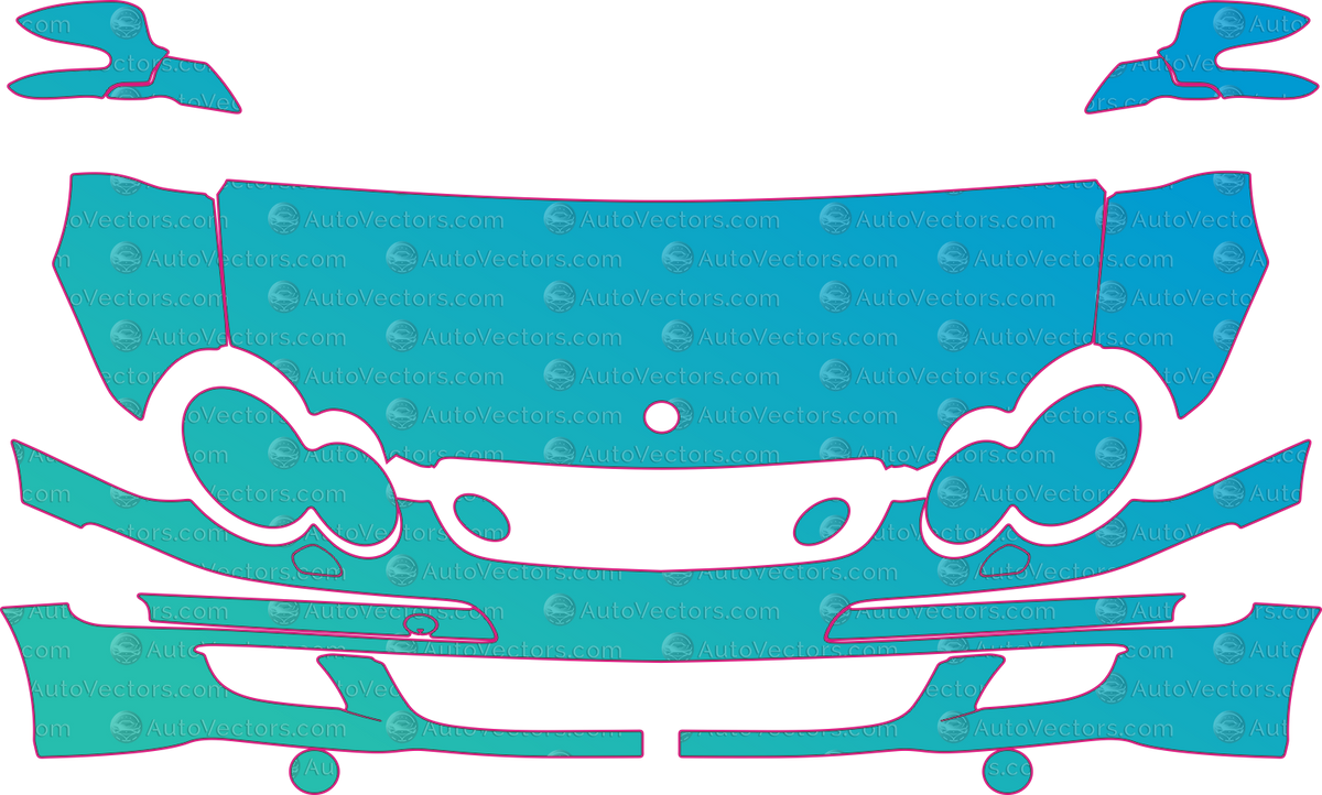Mercedes-Benz A-Class CLK 350 (From 2006) Coupe pre-cut PPF pattern layout