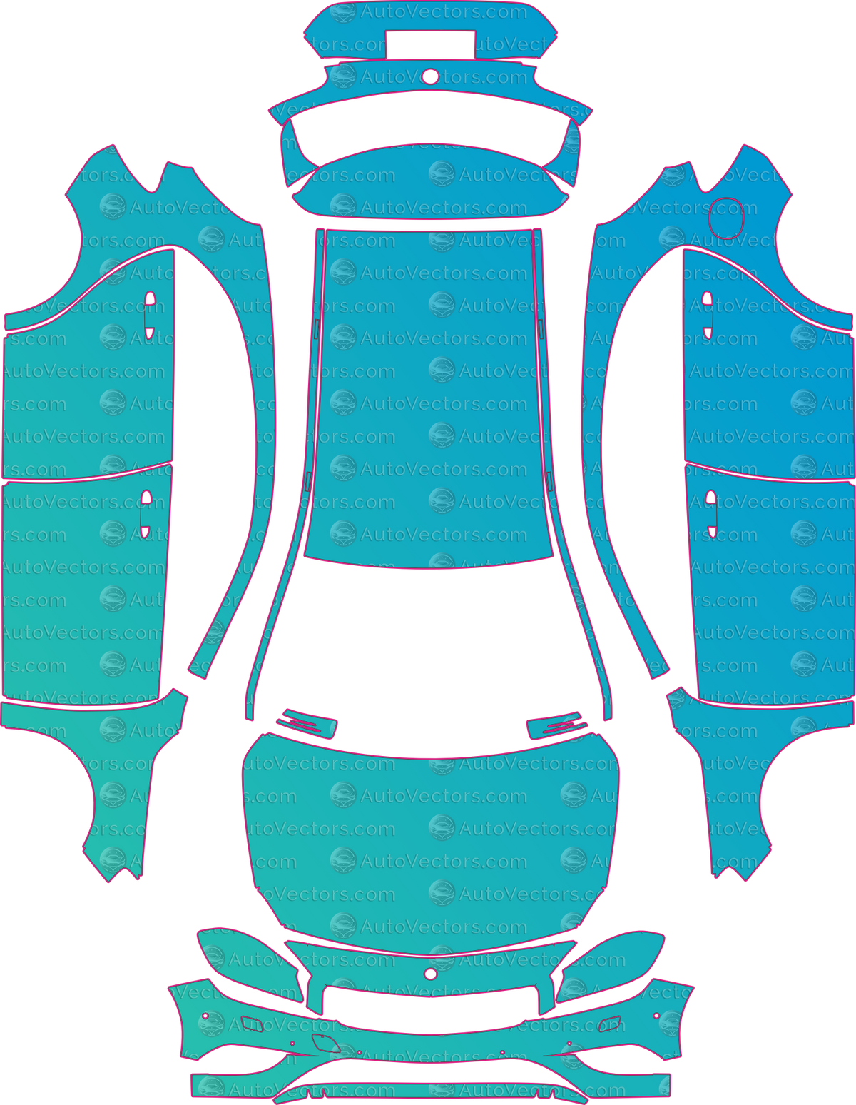 Mercedes-Benz A-Class SE-Sport (From 2013) Hatchback pre-cut PPF pattern layout