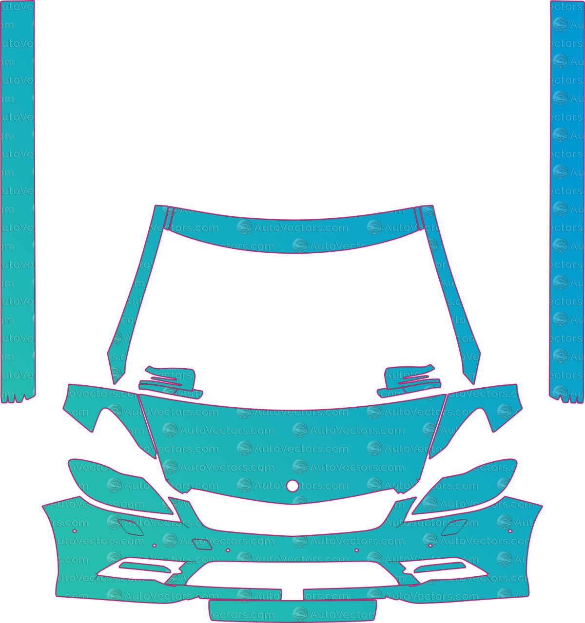 Mercedes-Benz CL Class 550 Sport (From 2011) Coupe pre-cut PPF pattern layout