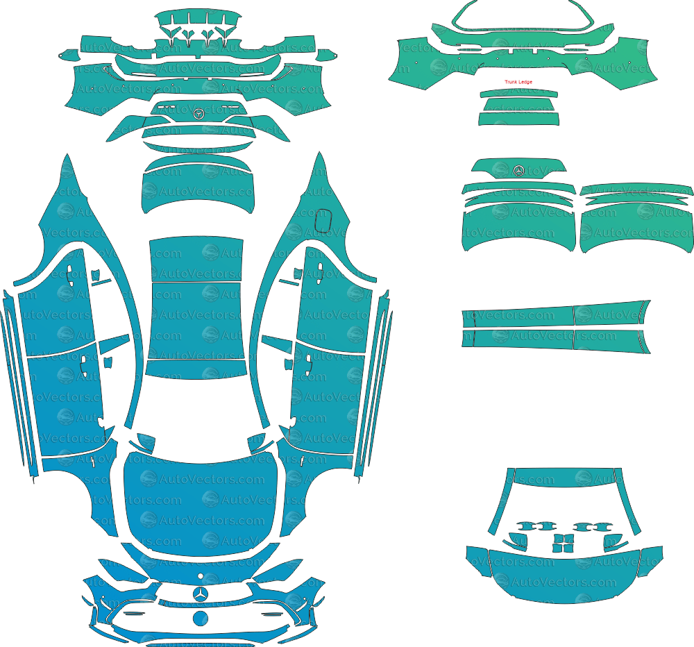 Mercedes - Benz CLA 35 AMG C118 (From 2024) 4 - door coupe Pre - cut Pattern Templates pre - cut PPF template digital file download