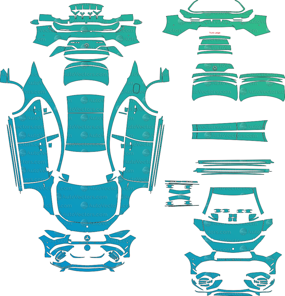 Mercedes - Benz CLA 45, S AMG C118 (From 2024) Coupe Pre - cut Pattern Templates pre - cut PPF template digital file download
