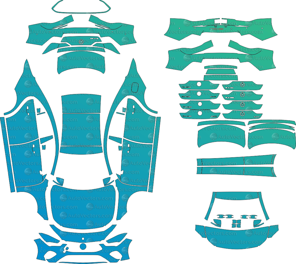 Mercedes - Benz CLA Coupe Base C118 (From 2024) Coupe Pre - cut Pattern Templates pre - cut PPF template digital file download
