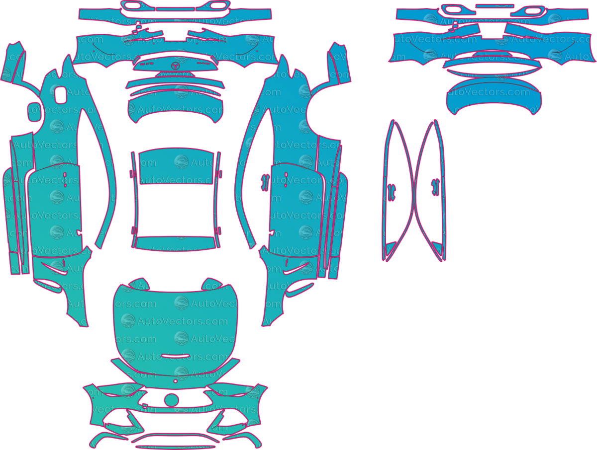 Mercedes-Benz CLE 53 (From 2024) Coupe pre-cut PPF pattern layout