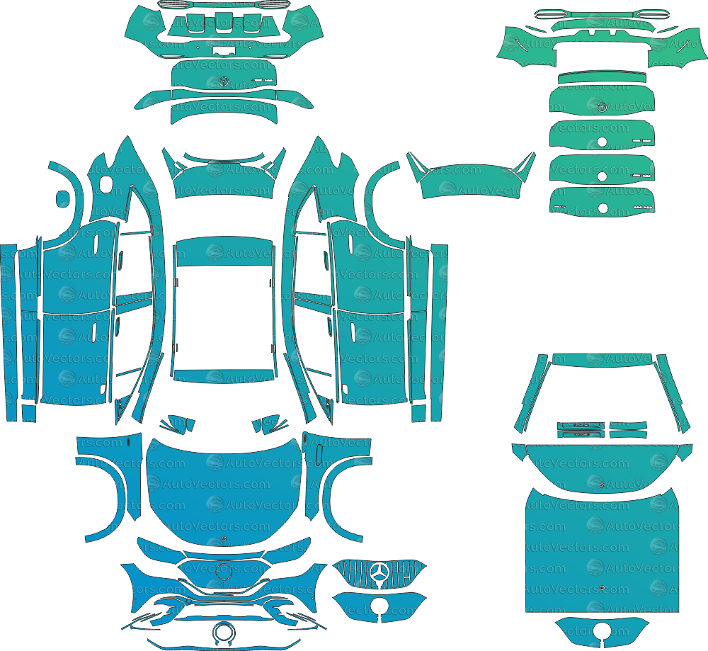 Mercedes - Benz EQE 53 (From 2023) SUV pre-cut PPF vector template download