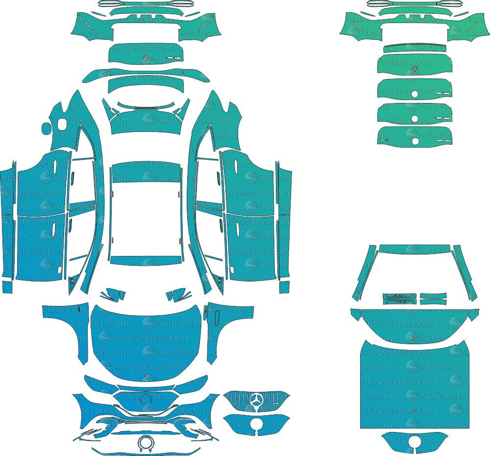 Mercedes - Benz EQE SUV AMG - Line (From 2023) SUV pre-cut PPF vector template download