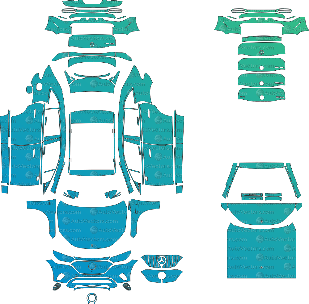 Mercedes - Benz EQE SUV Base (From 2023) SUV pre-cut PPF vector template download