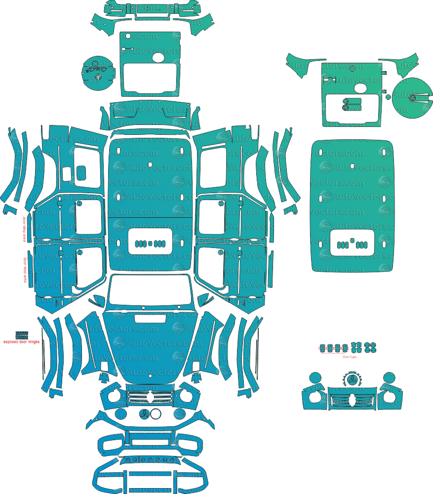Mercedes-Benz G-Class G63 AMG 4x4 Squared W463 (From 2023) SUV pre-cut PPF vector pattern digital download