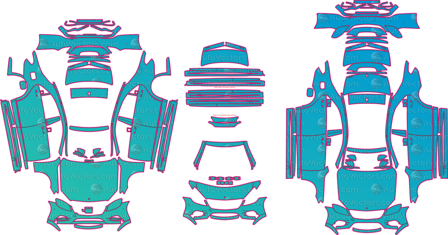 Mercedes-Benz S-Class W222 AMG Line LCI (2017-2020) Sedan Pre-Cut PPF Pattern Templates – pre-cut PPF pattern templates, digital download vector files (CDR, AI, PDF, DXF, SVG)