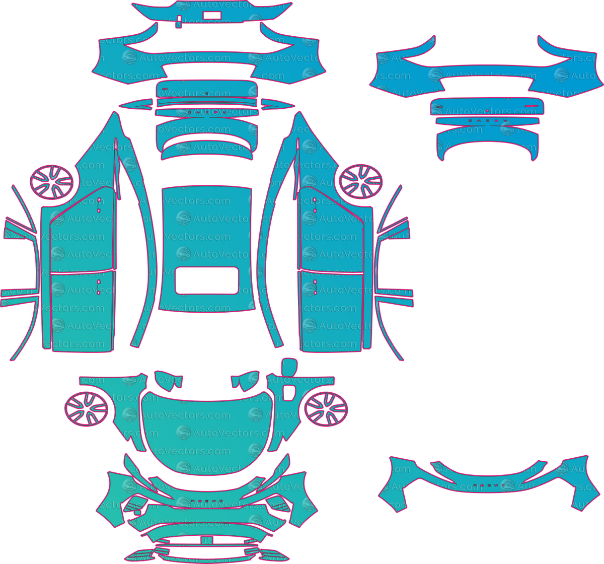 MG D6 Base (From 2025) pre-cut PPF pattern layout