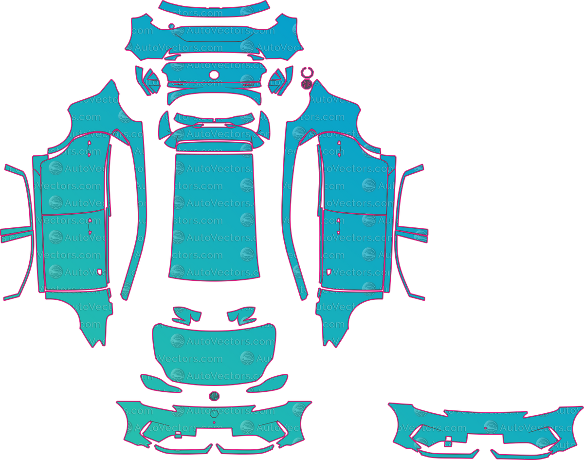 MG MG4 EV Base (From 2026) Hatchback pre-cut PPF pattern layout