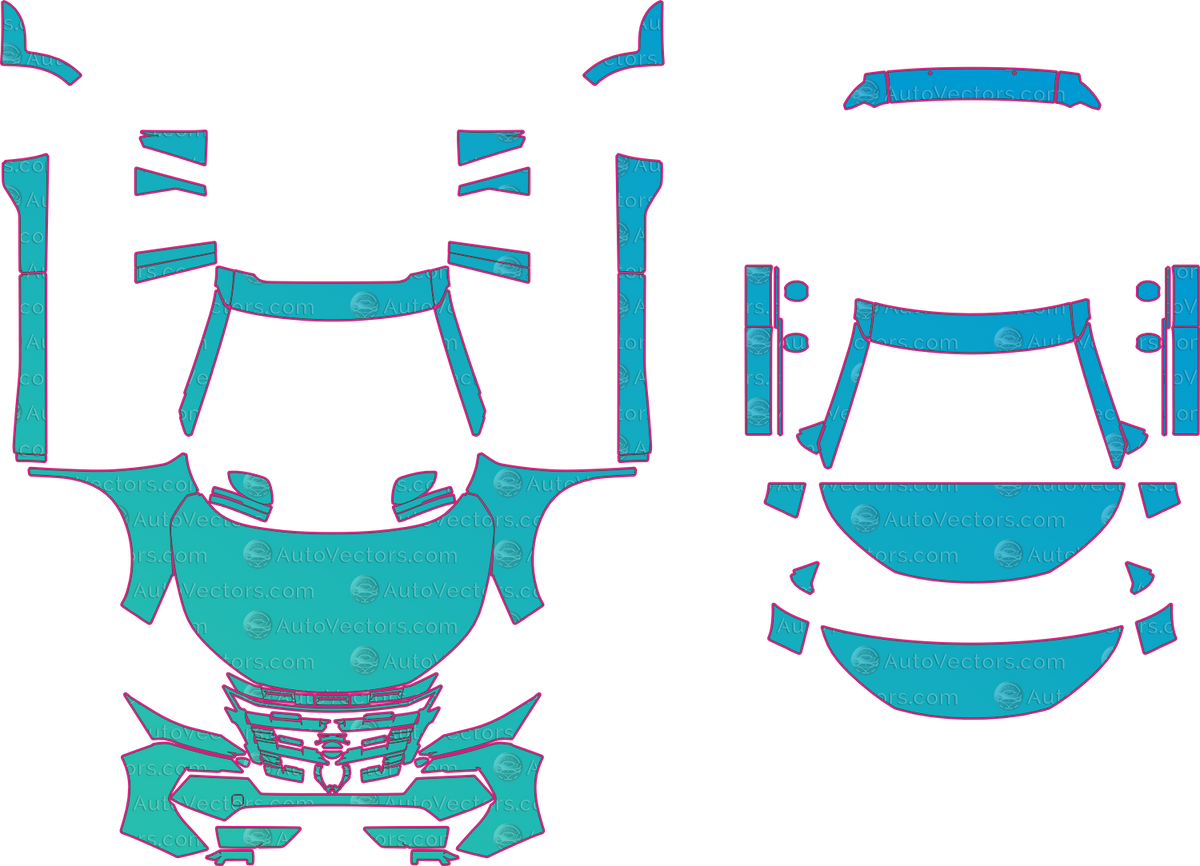 Nissan Rogue Rock Creek (From 2026) SUV pre-cut PPF pattern layout