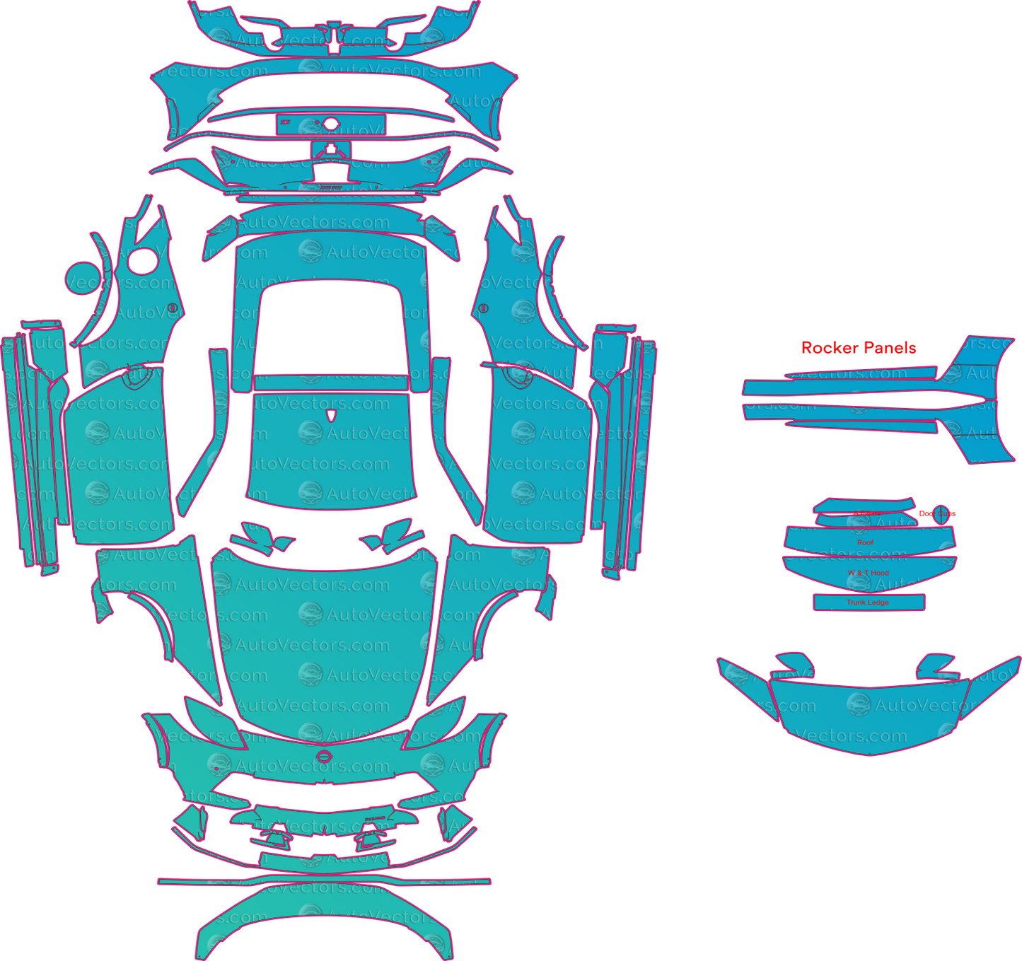 Nissan Z RZ34 Nismo (From 2024) Coupe Pre-Cut PPF Pattern Templates – pre-cut PPF pattern templates, digital download vector files (CDR, AI, PDF, DXF, SVG)