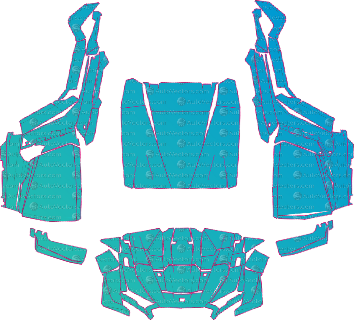 Polaris RZR 1000 xp utv (2024-2025) Moto motorcycle PPF pattern layout