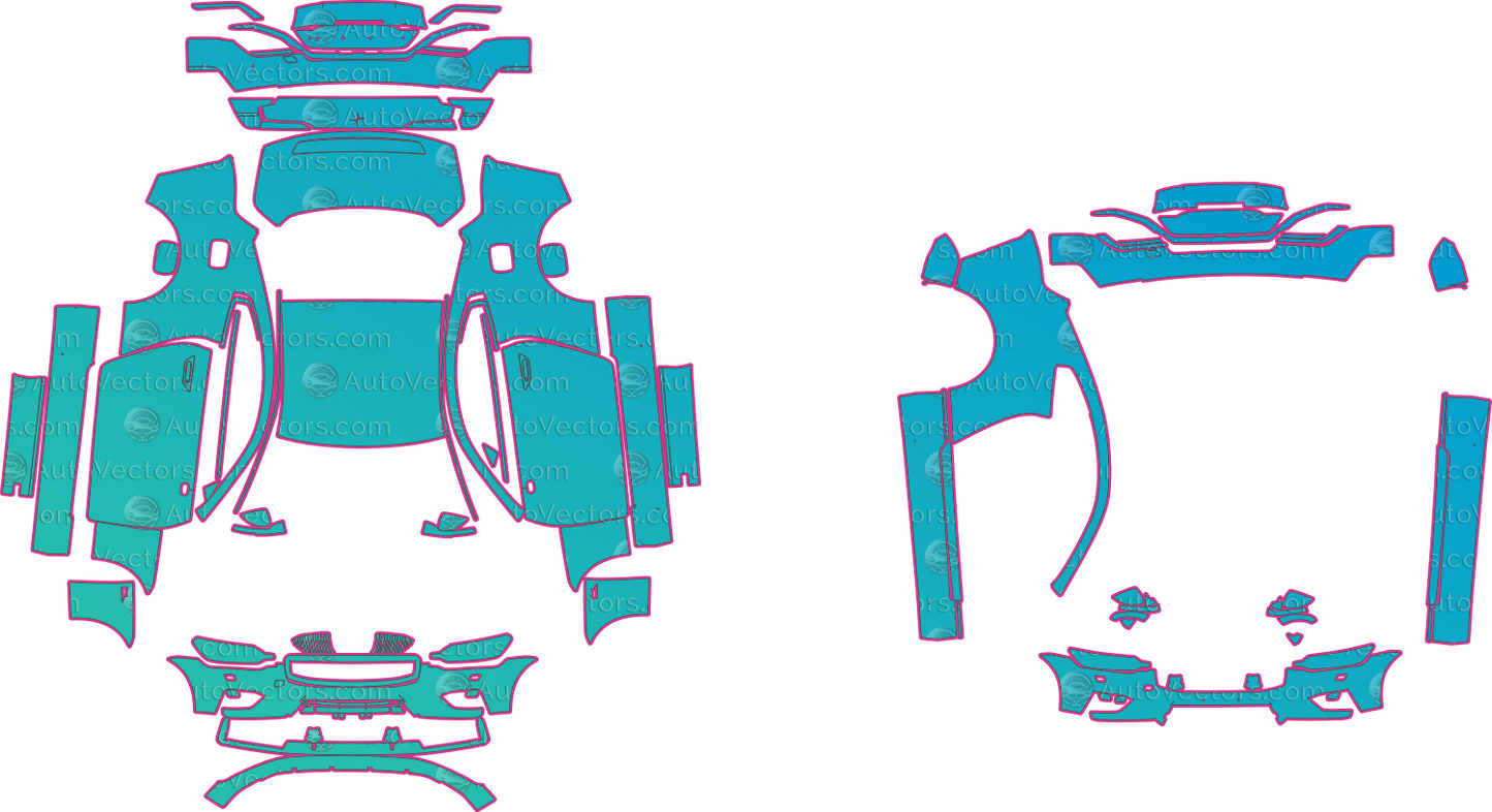 Polestar 1 Base (2021-2024) Coupe – pre-cut PPF pattern templates, instant digital download vector cut files (CDR, AI, PDF, SVG)