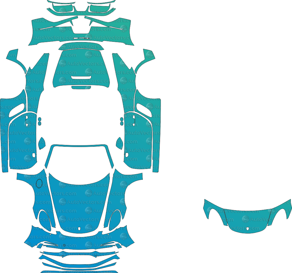 Porsche 718 Boxster GTS (2018–2020) Convertible pre-cut PPF vector template download