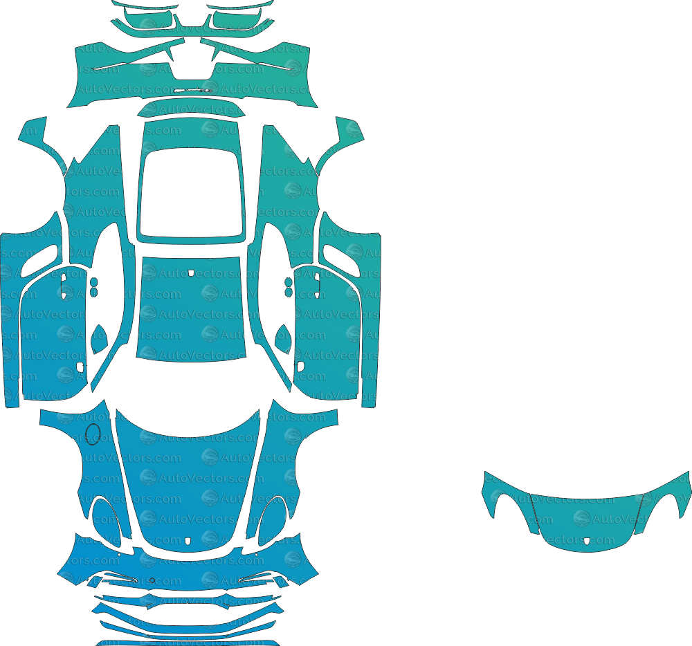 Porsche 718 Cayman GTS (2018–2020) Coupe pre-cut PPF vector template download