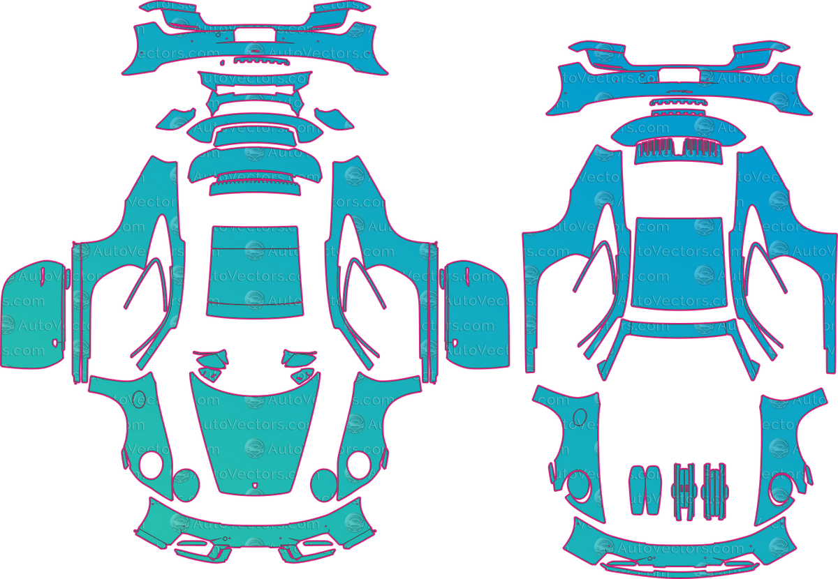 Porsche 911 Carrera T Club (From 2026) Coupe pre-cut PPF pattern layout