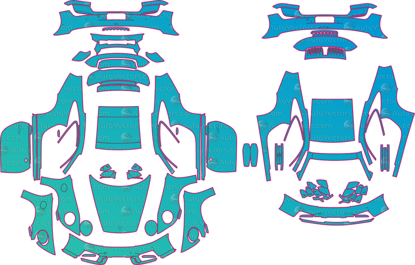 Porsche 911 992.2 Carrera T Club LCI (From 2026) Coupe Pre-Cut PPF Pattern Templates – pre-cut PPF pattern templates, digital download vector files (CDR, AI, PDF, DXF, SVG)