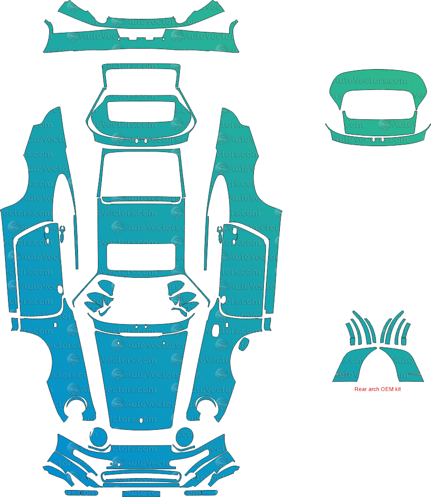 Porsche 911 (993) Carrera RS (1995 - 1997) Coupe pre-cut PPF vector template download