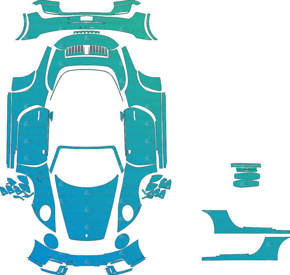 Porsche 911 Carrera 4 GTS 992.2 (From 2025) Cabriolet Pre - cut Pattern Templates pre - cut PPF template digital file download