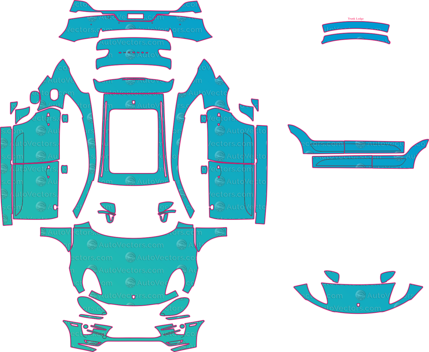 Porsche Macan 95B Turbo Performance (From 2015) SUV Pre-Cut PPF Pattern Templates – pre-cut PPF pattern templates, digital download vector files (CDR, AI, PDF, DXF, SVG)