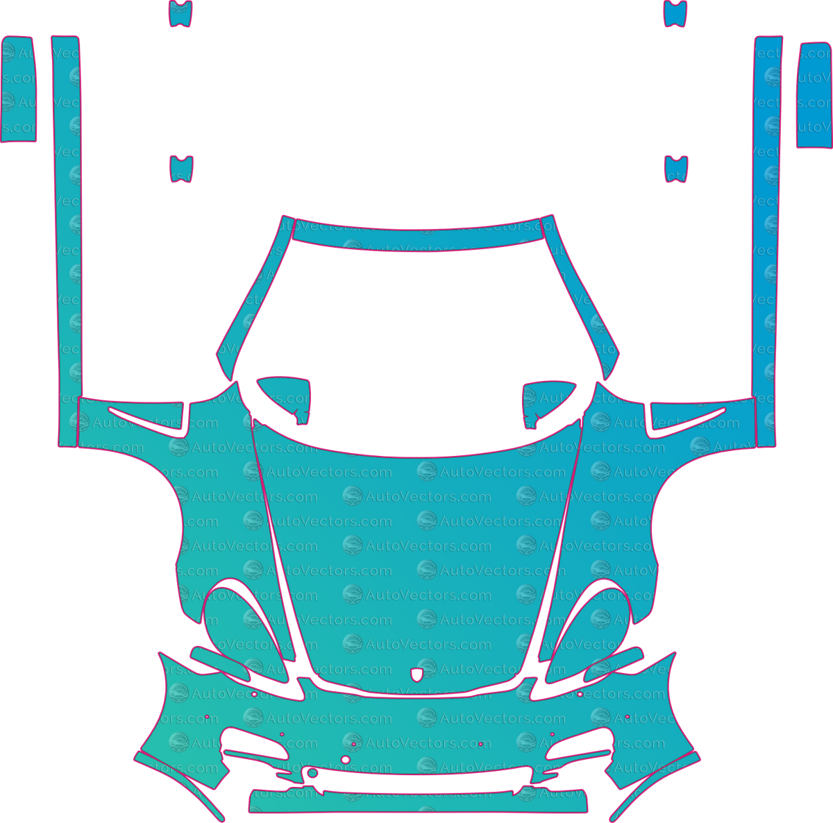 Porsche Panamera 4-4S-S (From 2010) Sedan pre-cut PPF pattern layout