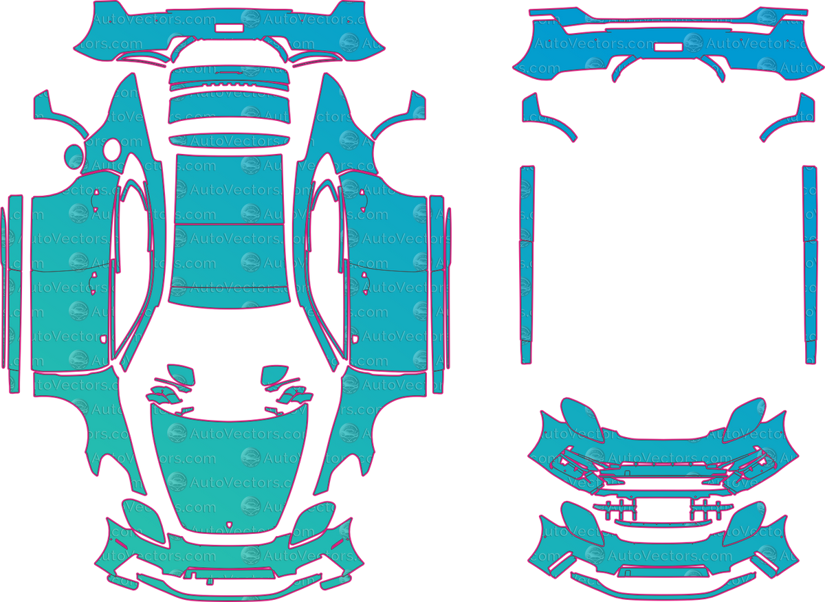 Porsche Panamera 4 Standard (From 2024) Sedan pre-cut PPF pattern layout
