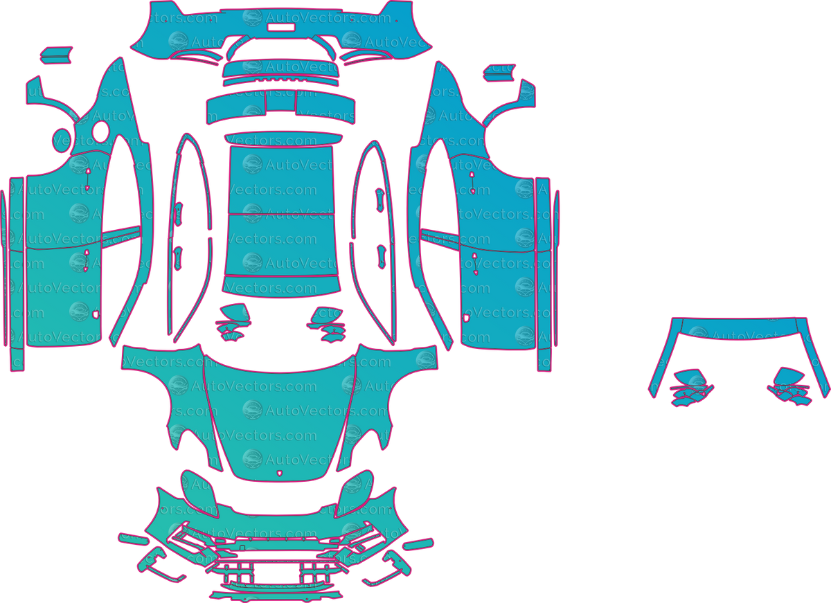 Porsche Panamera GTS (From 2024) Sedan pre-cut PPF pattern layout