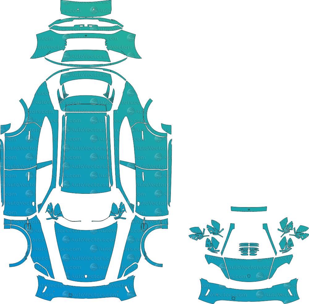 Porsche Taycan 4 Cross Turismo J1 (From 2024) Wagon pre-cut PPF vector template download