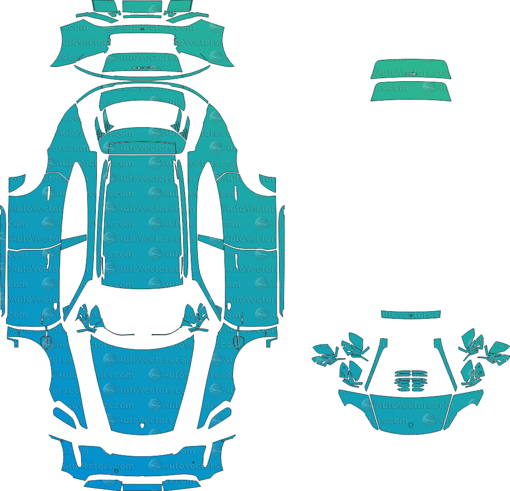 Porsche Taycan Turbo Cross Turismo J1 (From 2024) Wagon pre-cut PPF vector template download