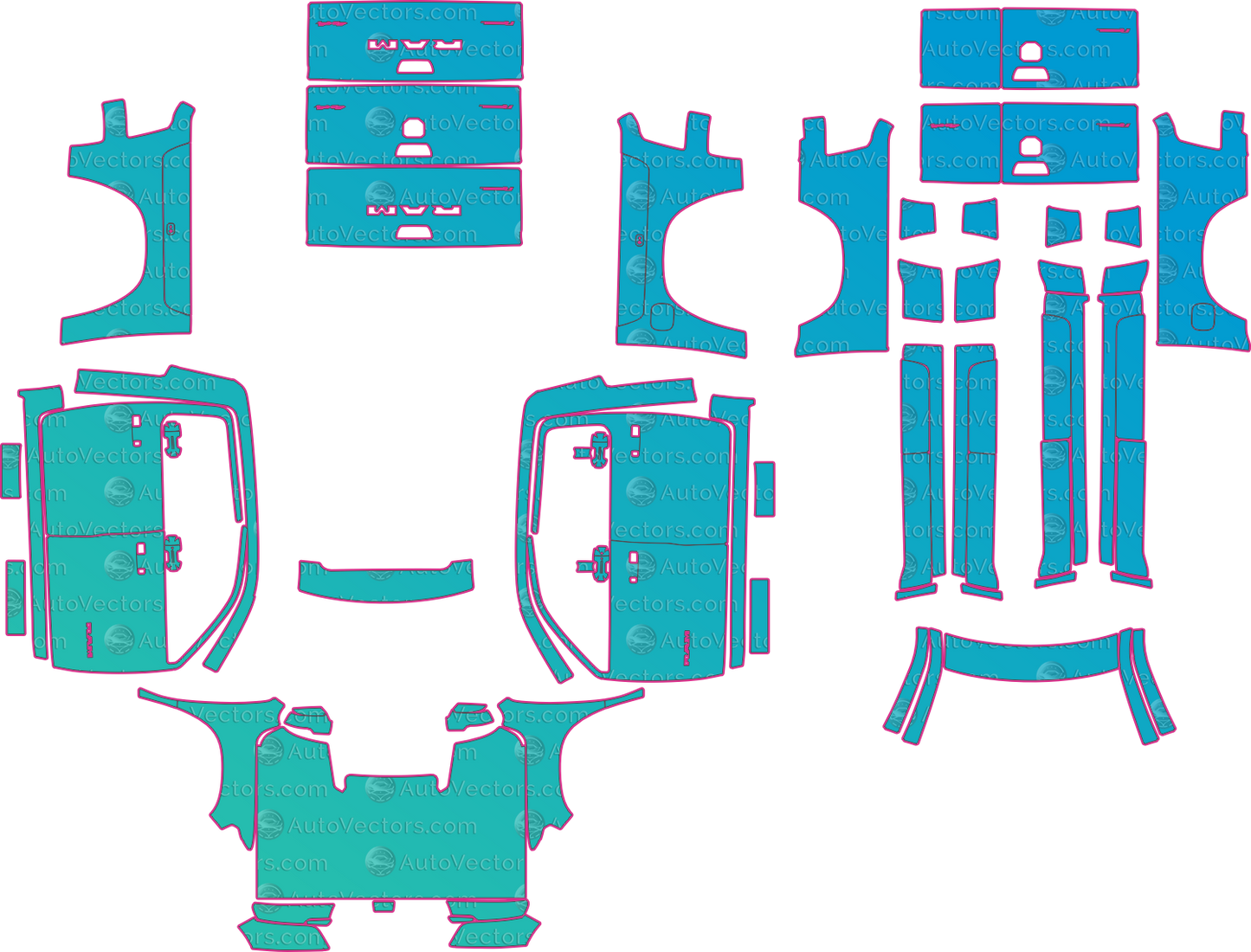 Ram 1500 DT Rebel (From 2025) Pickup – pre-cut PPF pattern templates, instant digital download vector cut files (CDR, AI, PDF, SVG)
