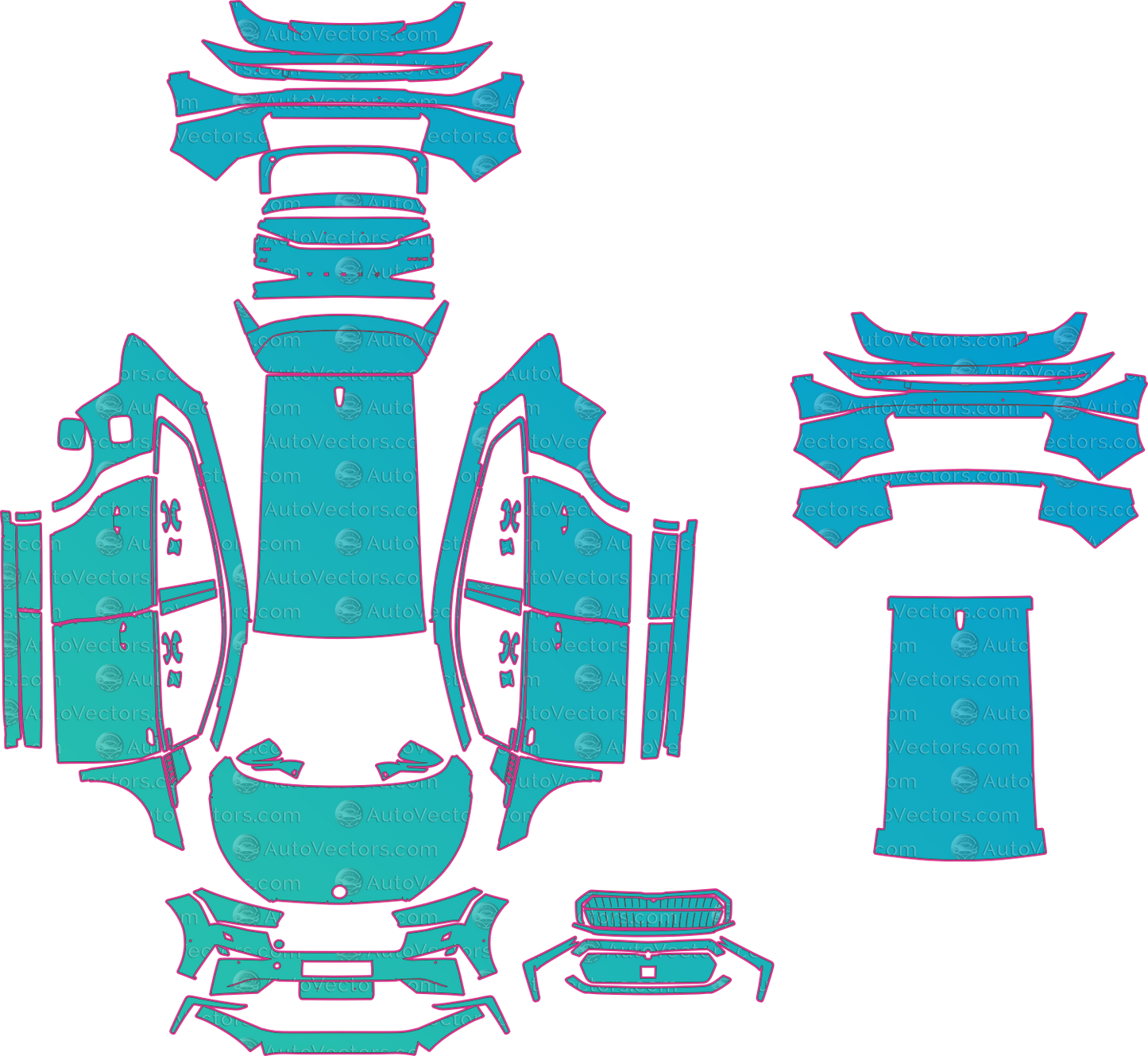 Škoda Enyaq iV Base (From 2019) SUV – pre-cut PPF pattern templates, instant digital download vector cut files (CDR, AI, PDF, SVG)