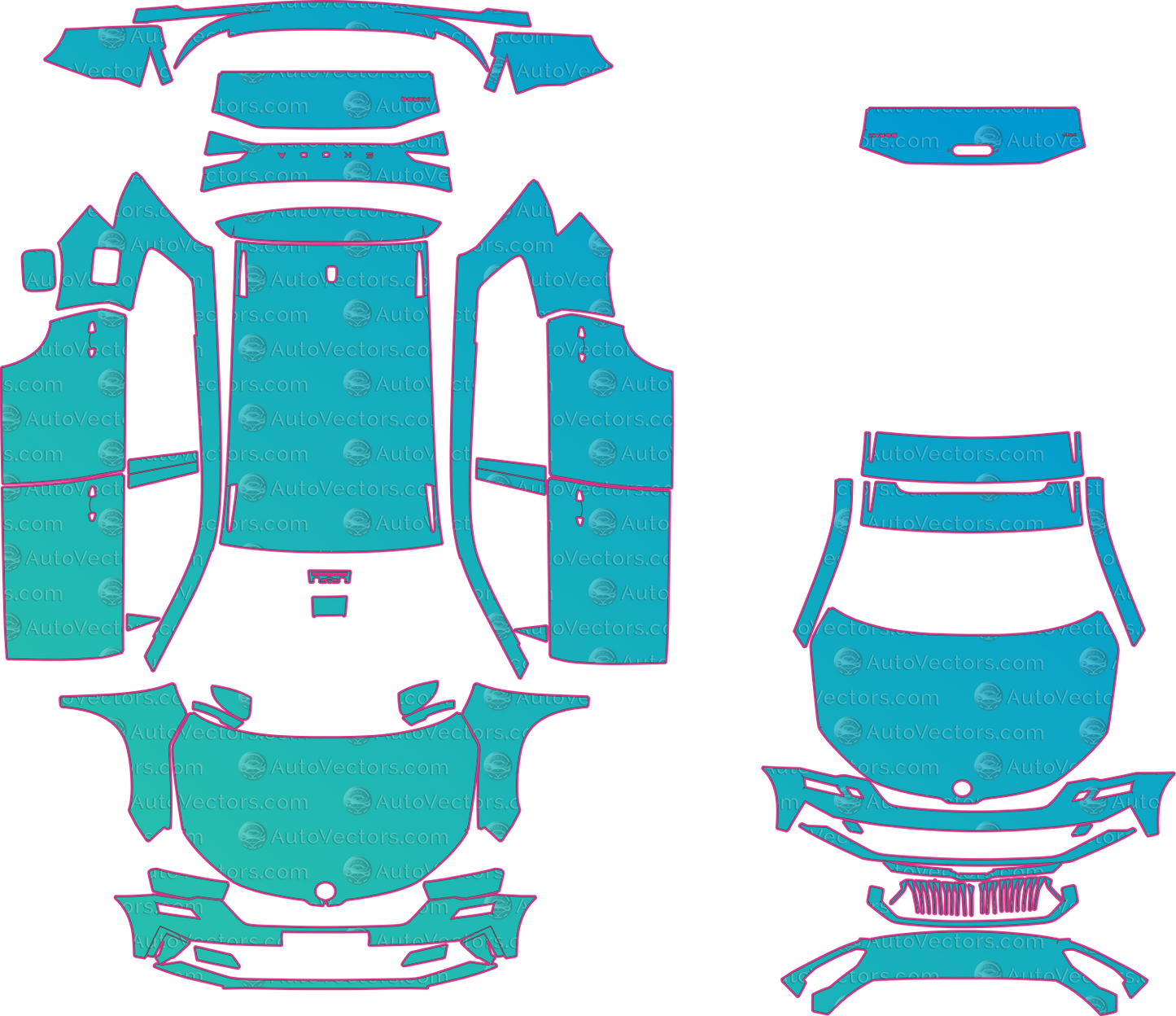 Skoda Karoq NU7 SE Drive (From 2022) SUV – pre-cut PPF pattern templates, instant digital download vector cut files (CDR, AI, PDF, SVG)